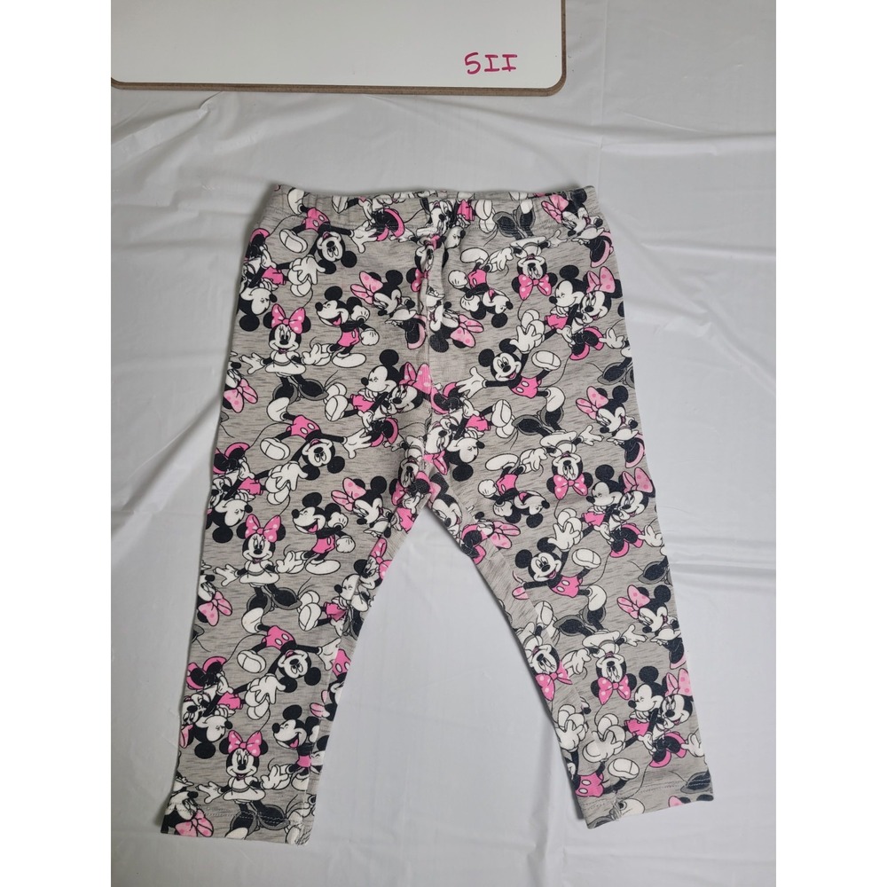 Girls Disney jr.,  Mickey & Minnie‎ leggings, size 2T, Gray, Pink, & Black.